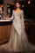Formal Dresses Fitted Long Formal Applique Overskirt Evening Dress Silver