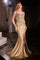 Prom Dresses Long Mermaid Formal Applique Prom Dress Gold
