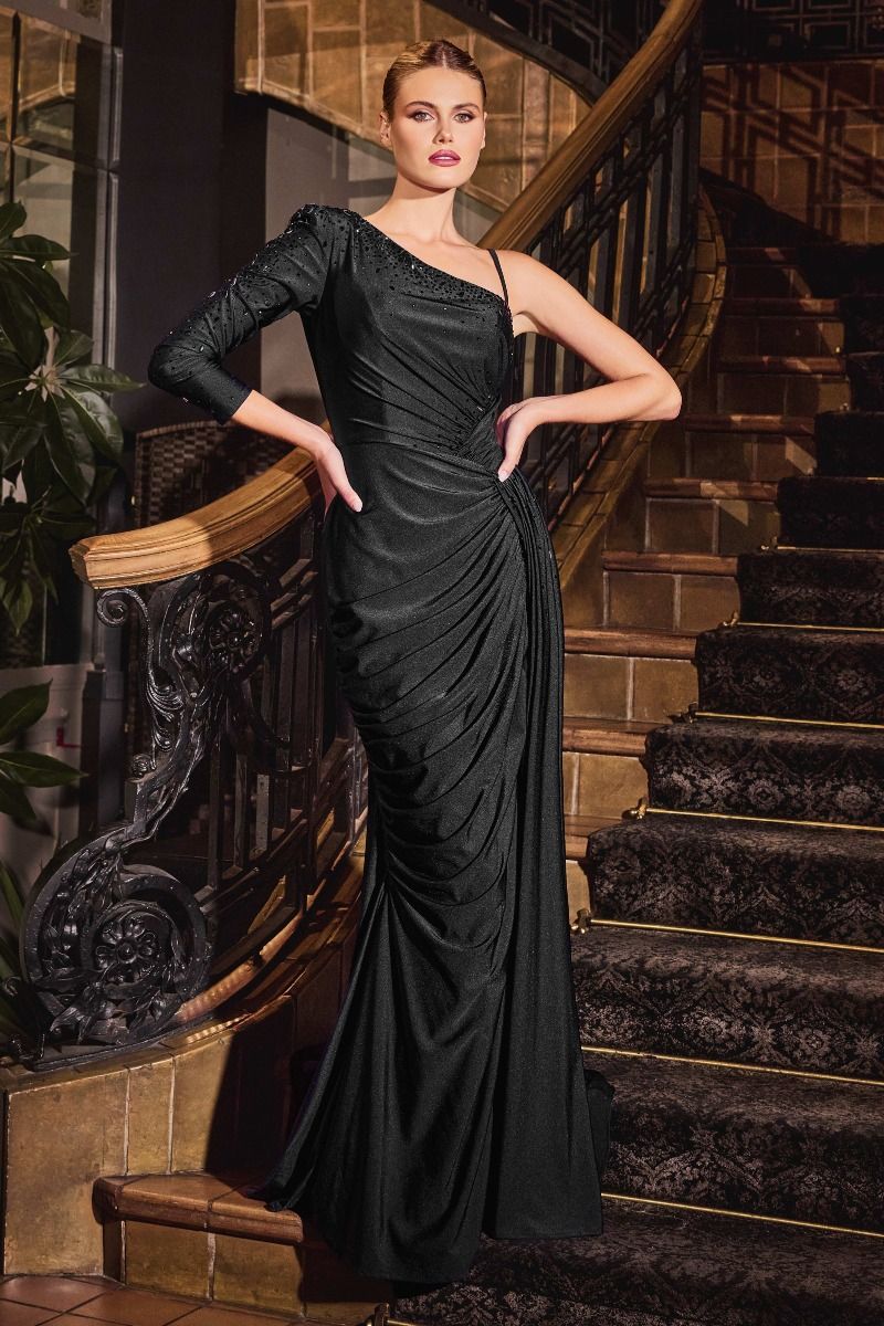 LaDivine CD787 Formal Long Fitted Slit Evening Gown