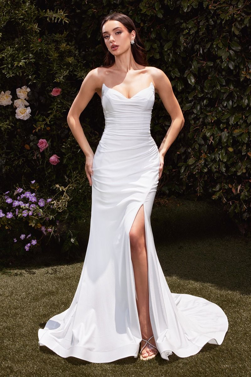 Wedding Dresses Long Bridal Bridal Fitted Wedding Dress Off White