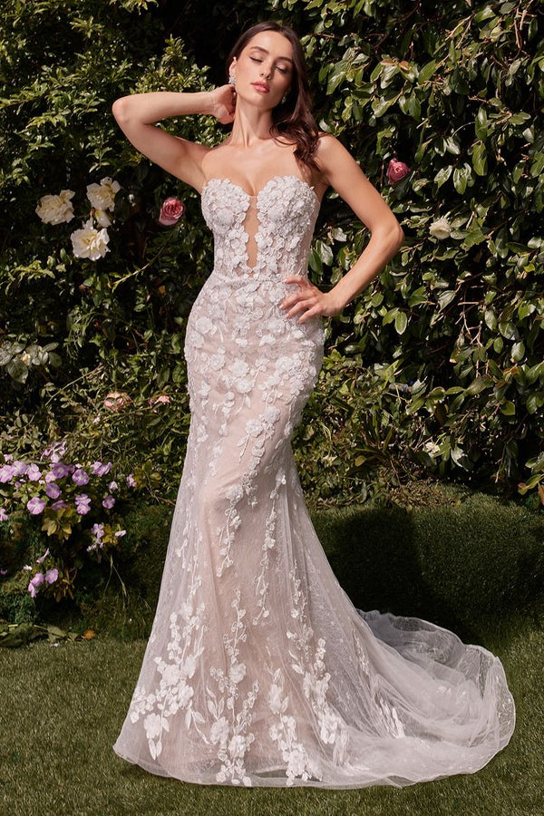 LaDivine CD793W Long Mermaid Lace Applique Wedding Dress