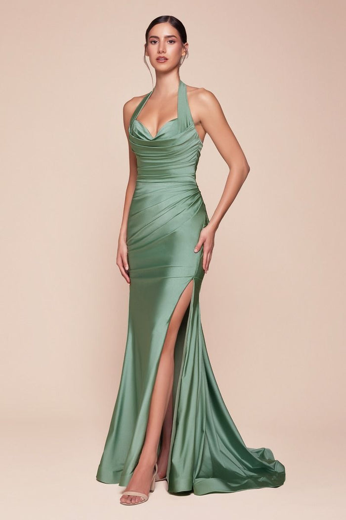 Prom Dresses Fitted Long Formal Prom Dress Dark Sage