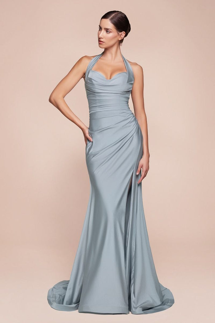 Prom Dresses Fitted Long Formal Prom Dress Dusty Blue
