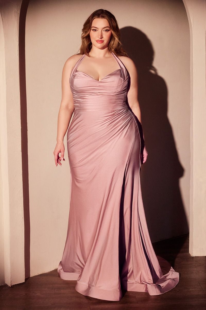 Ladivine CD796 Elegantly Fitted Formal Gown with Leg Slit Greenery / 24 Ladivine CD796 Elegantly Fitted Formal Gown with Leg Slit Greenery / 24