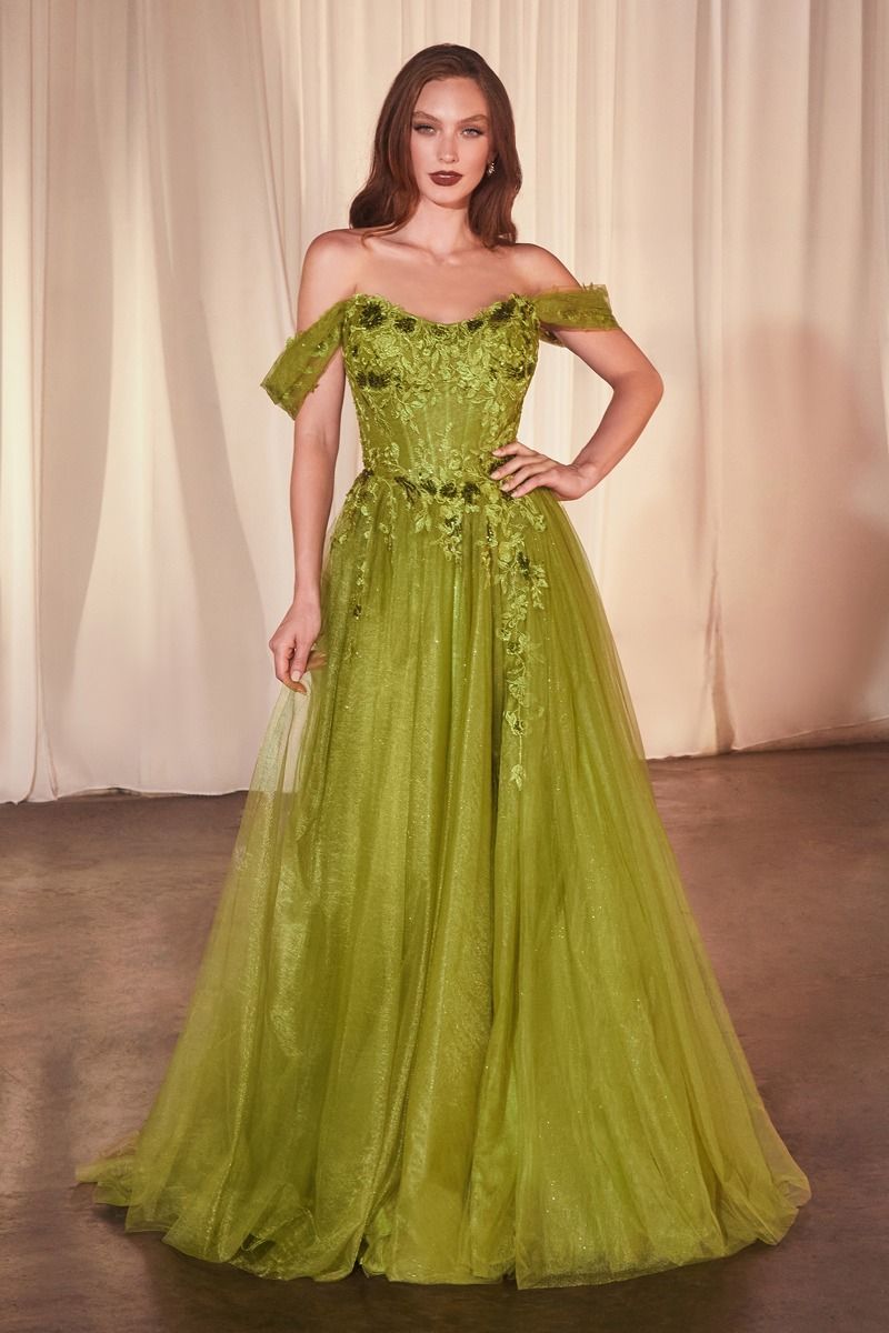 LaDivine CD799 Long Ball Gown A Line Corset Prom Dress