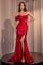 Prom Dresses Long Formal Fitted Applique Prom Gown Red