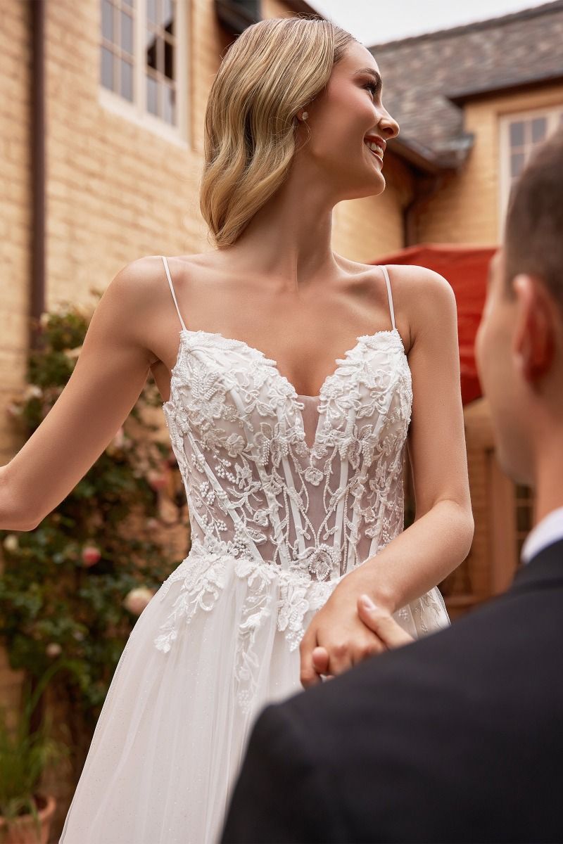 LaDivine CD854W Long A Line Lace Applique Wedding Dress LaDivine CD854W Long A Line Lace Applique Wedding Dress