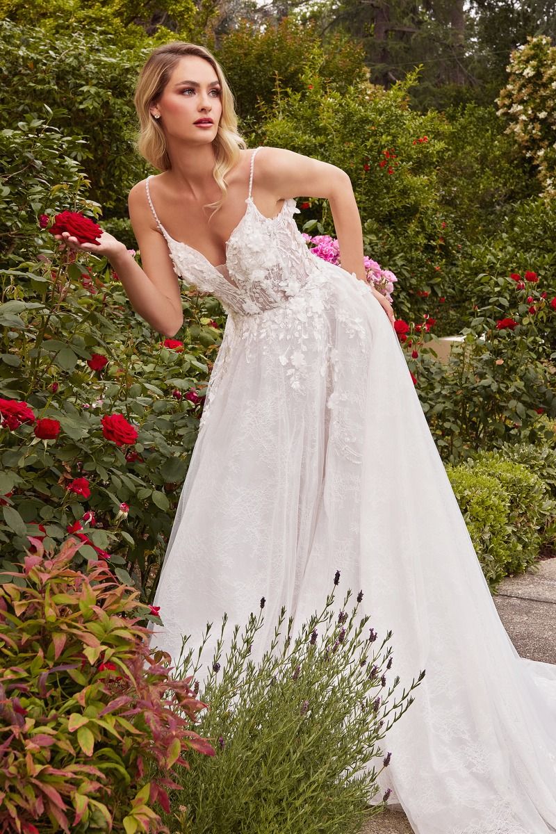 Wedding Dresses Long Corset Lace A Line Wedding Dress Off White