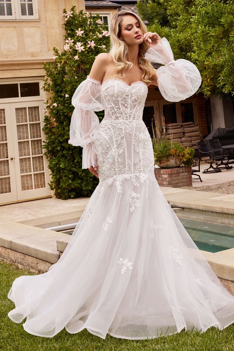 Sweetheart Floor-Length with Train Tulle Wedding Dress Mermaid LaDivine 858W