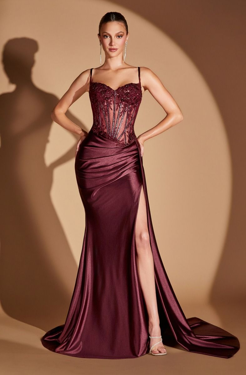 Prom Dresses Fitted Long Formal Prom Gown Plum Noir
