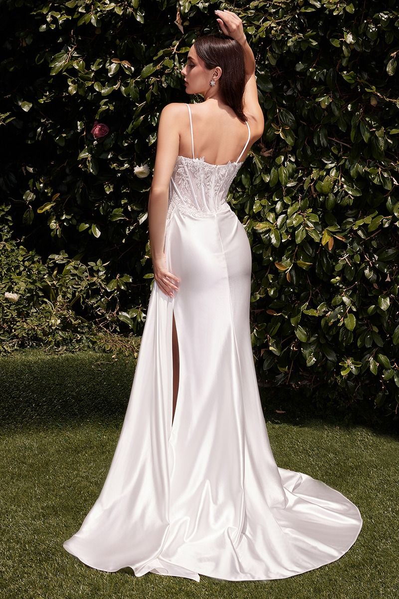 LaDivine CD868W Fitted Lace Corset Long Wedding Dress