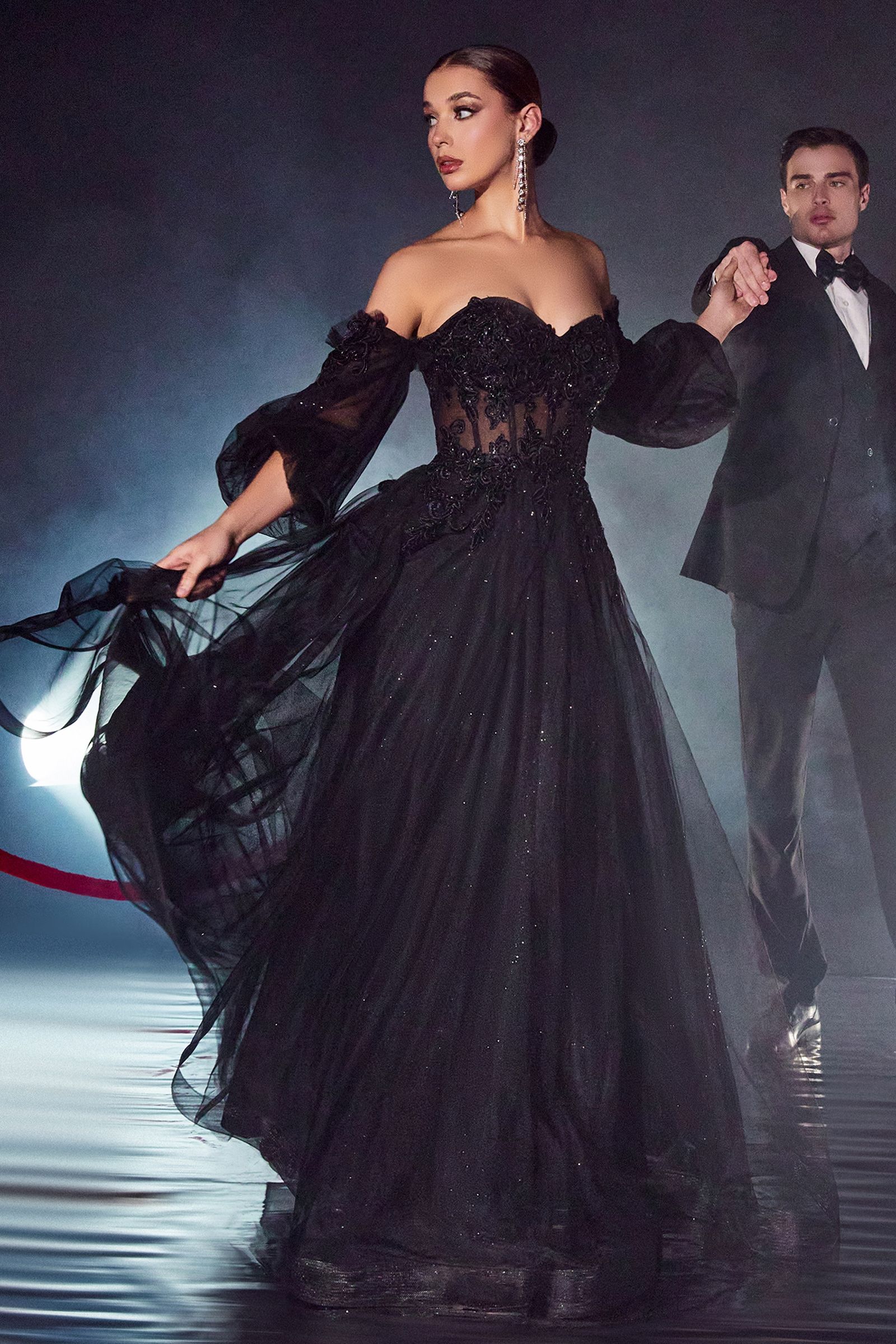 LaDivine CD948 Corset Strapless Long Prom Dress