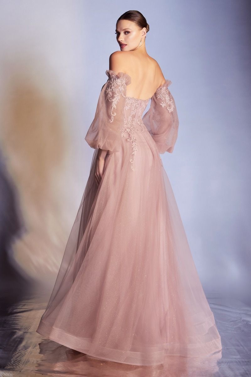 LaDivine CD948 Corset Strapless Long Prom Dress