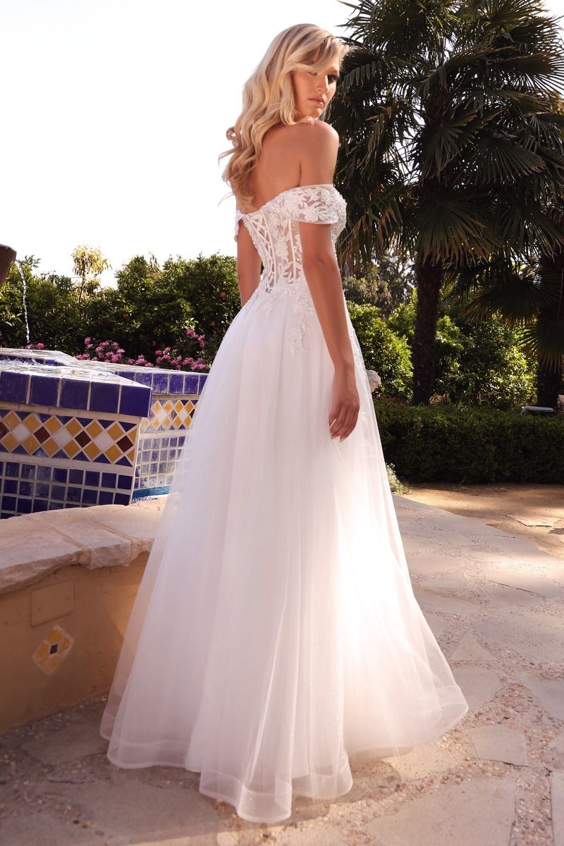 LaDivine CD961W Bridal Gown Long Lace A Line Wedding Dress