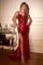 Prom Dresses Glitter Mermaid Long Formal Prom Gown Deep Red