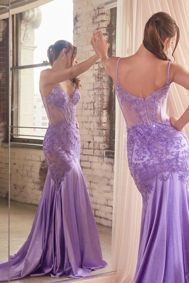 Prom Dresses Mermaid Prom Fitted Long  Dress Lavender