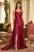 Prom Dresses Fitted Long Stretch Prom Gown Burgundy