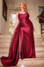 Plus Size Dresses Plus Size Fitted Long Stretch Prom Gown Burgundy