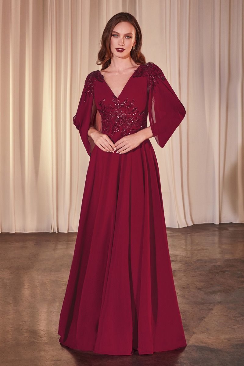 LaDivine S508 Long Formal Mother of the Bride A Line Dress