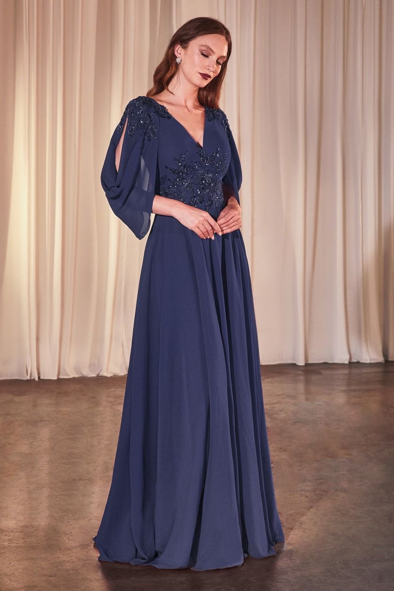 LaDivine S508 Long Formal Mother of the Bride A Line Dress