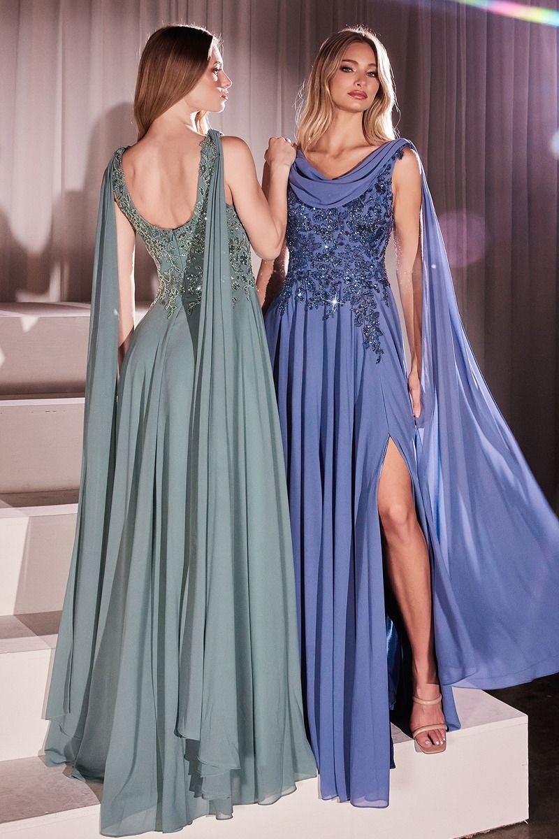 LaDivine CDS509 Long A Line Formal Evening Dress