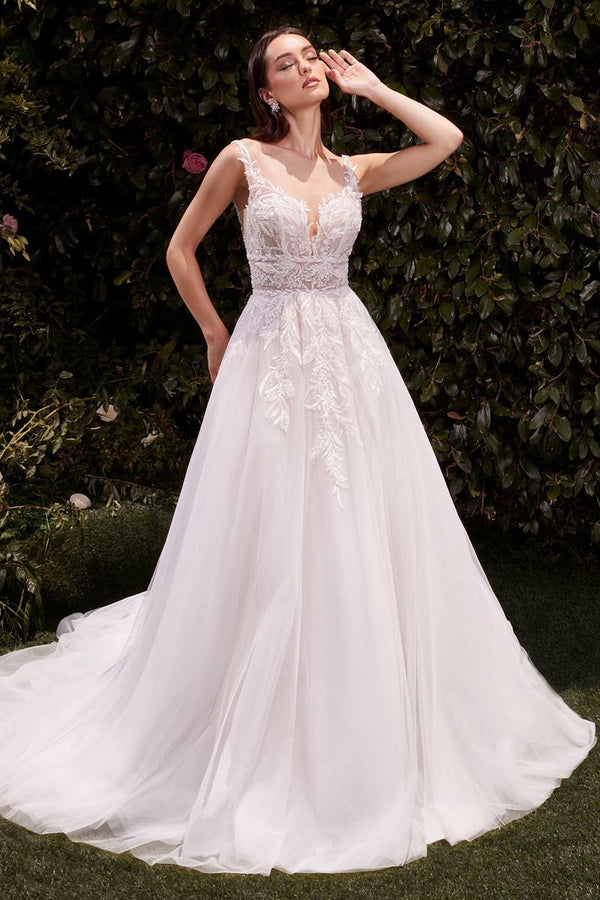 LaDivine S511W A Line Lace Applique Wedding Dress