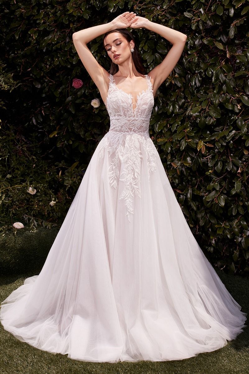Wedding Dresses A Line Lace Applique Wedding Dress Off White