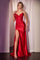 Prom Dresses Long Formal Fitted Lace Glitter Slit Prom Dress Red