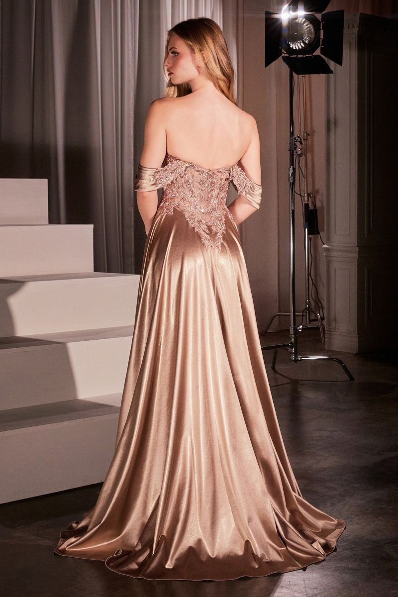 navy blue dress for baby girl Simple A-Line Satin Brown Long Prom Dress, Brown Long Formal Dress US 4 / Brown main image 0