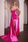 Prom Dresses Long Fitted Beaded Slit Formal Prom Dress Fuchsia