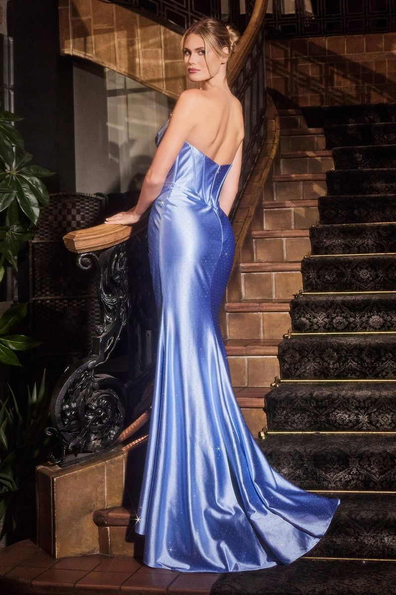 LaDivine S529 Beaded Long Slit Formal Prom Dress