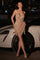 Cocktail Dresses Fitted Homecoming Short Beaded Cocktail Dress Rose Gold