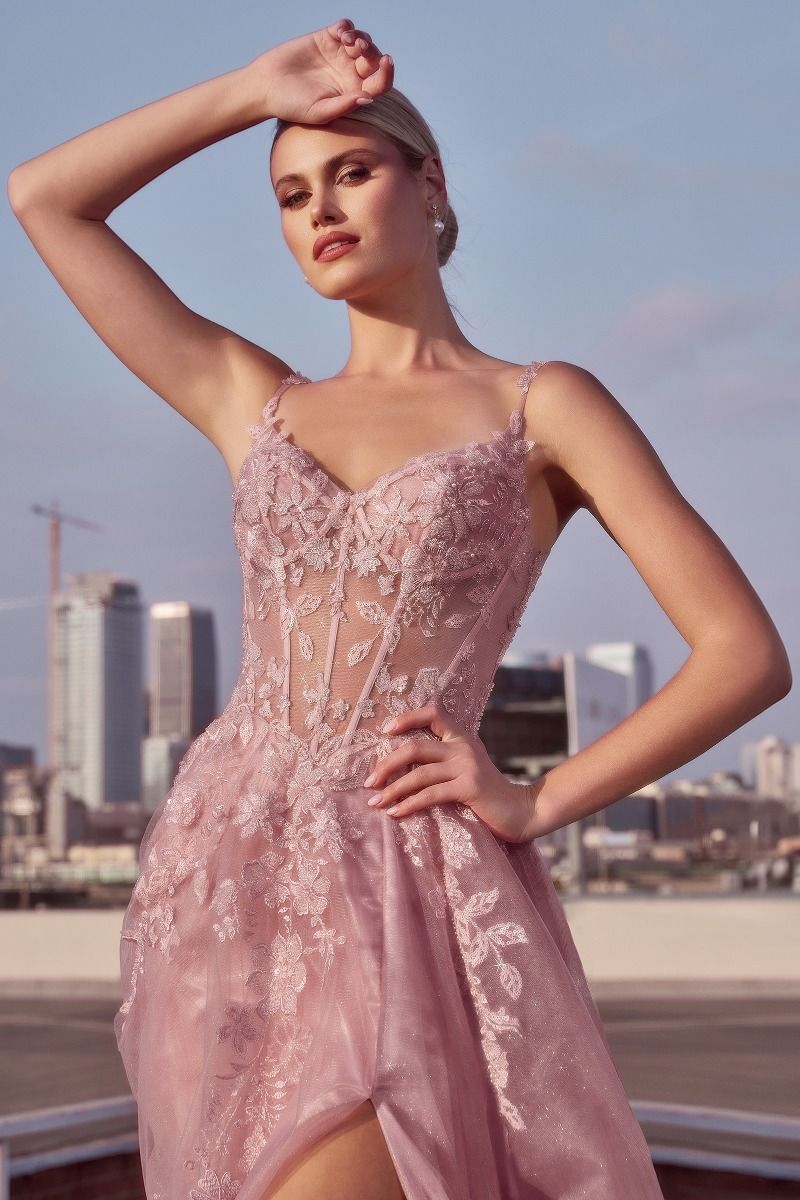 LaDivine CDS533 Prom Long A Line Formal Glitter Dress