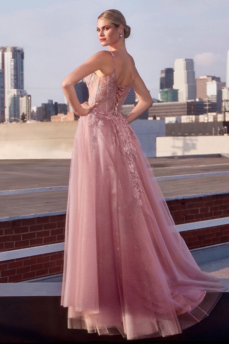 LaDivine CDS533 Prom Long A Line Formal Glitter Dress