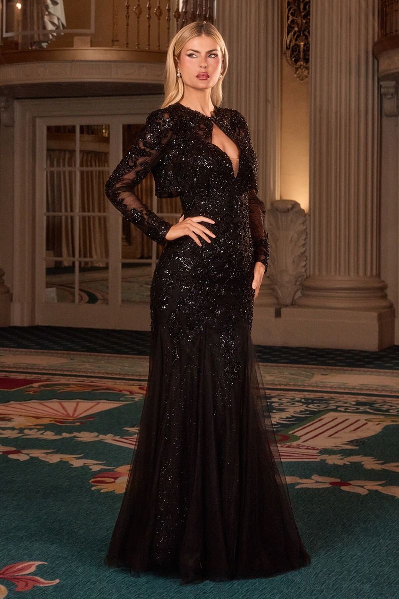 Formal Dresses Long Mermaid Formal A Line Sequin Evening Dress Black