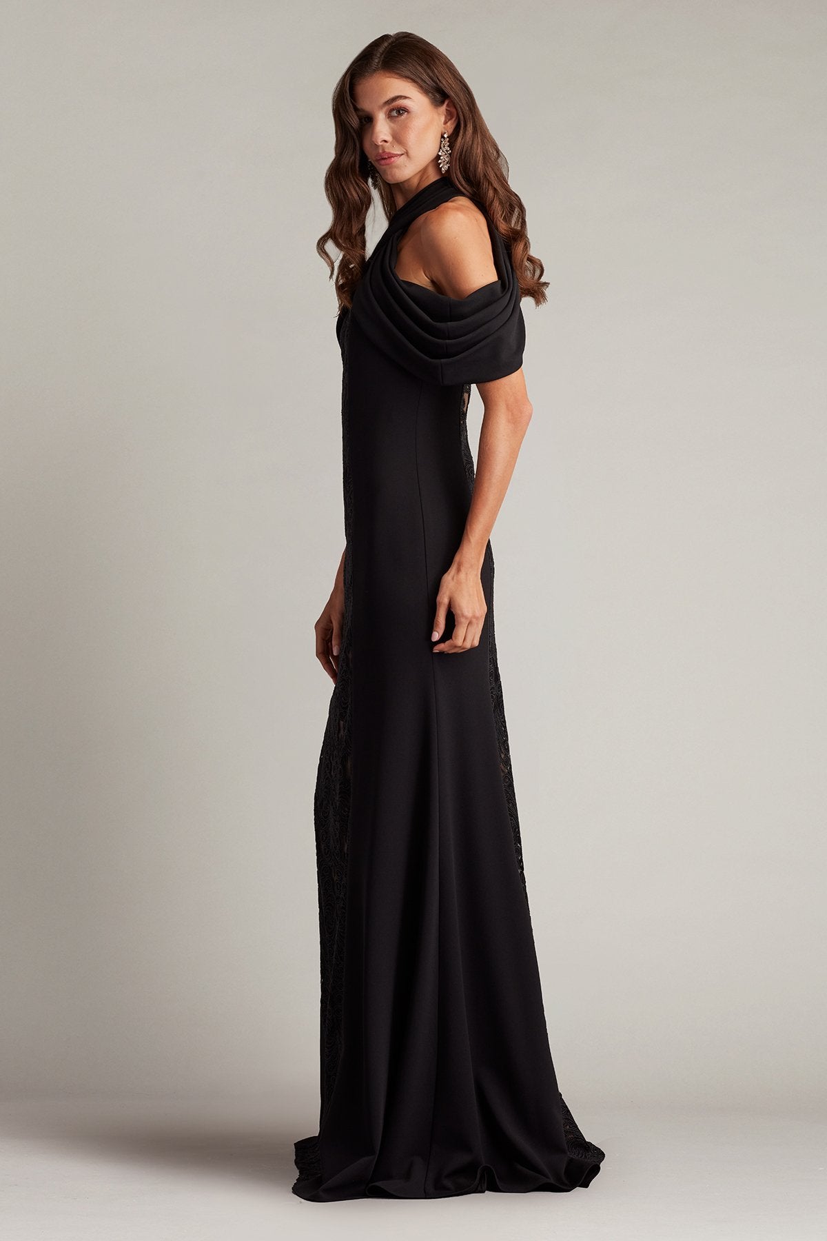 Tadashi Shoji CDY24230L Fitted Long Formal Lace Evening Dress