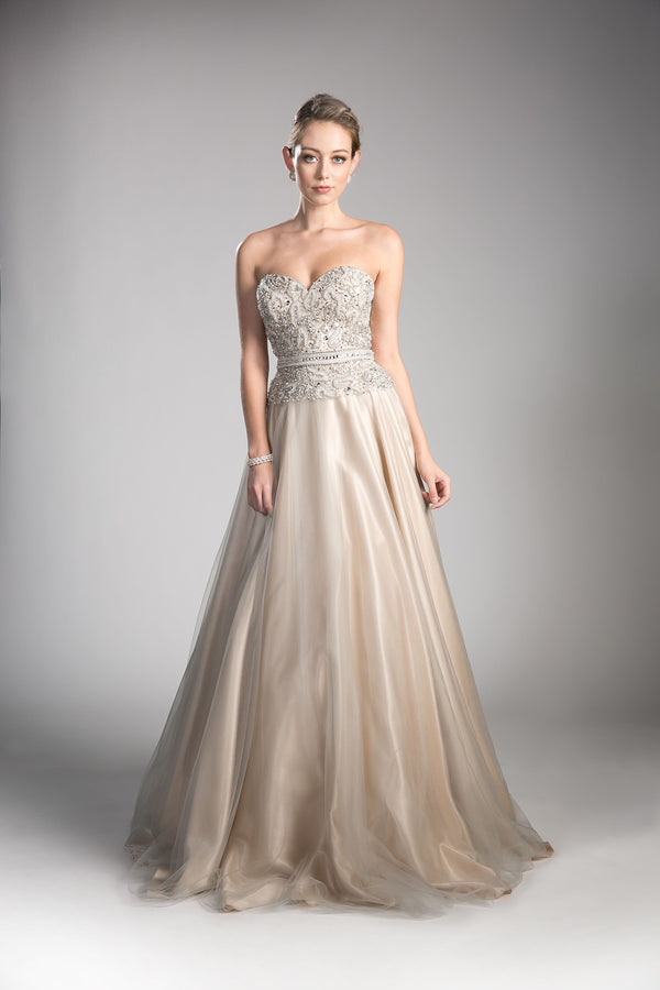 LaDivine CE0004 Long Formal Beaded Prom Evening Dress