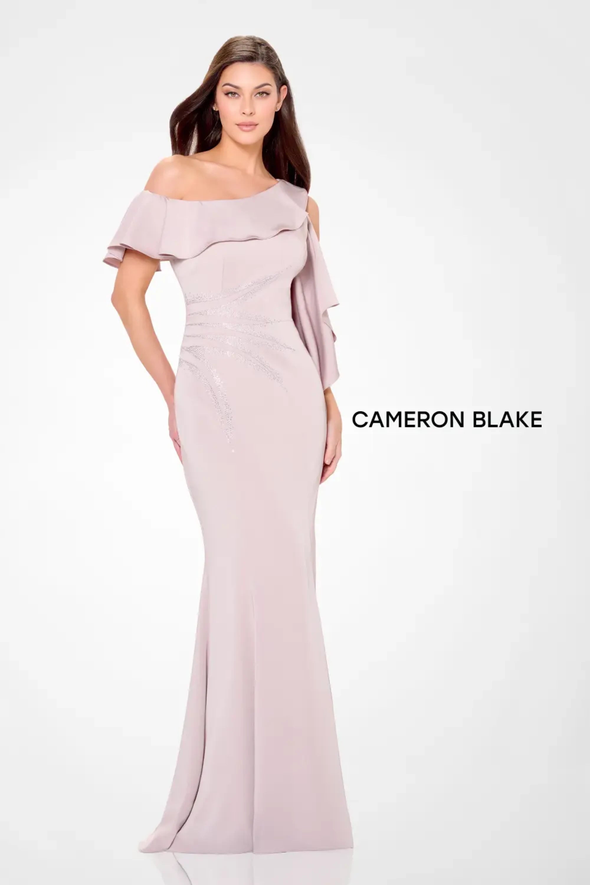 Formal Dresses Formal Beaded Long Ruffle Evening Dress Oyster