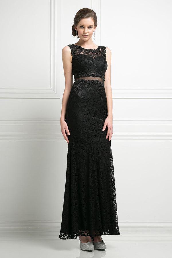 Illusion Floor-Length Lace Evening Mermaid LaDivine CF067L