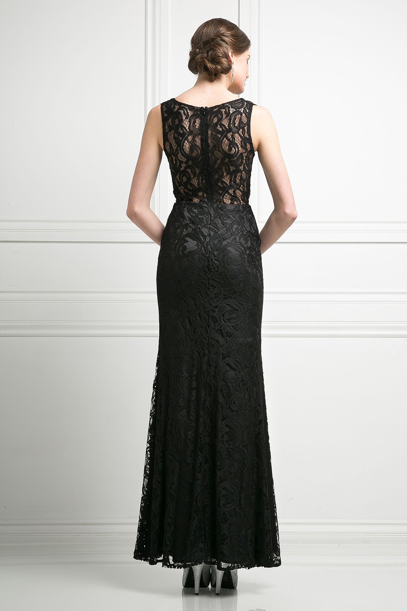 Illusion Floor-Length Lace Evening Mermaid LaDivine CF067L