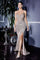 LaDivine CF199 Long  Sequins Metallic Prom Dress