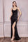 LaDivine CF199 Long  Sequins Metallic Prom Dress