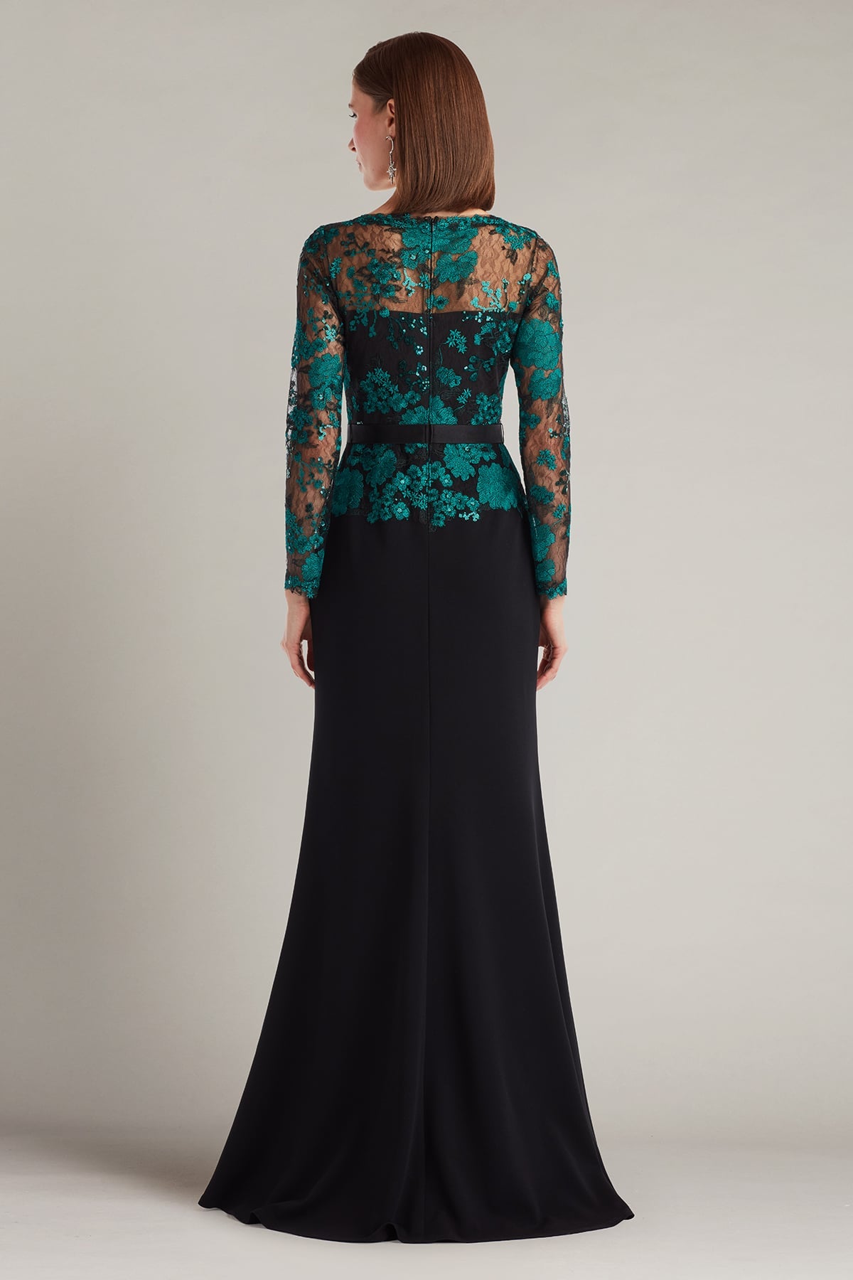Mother of the Bride Dresses Long Formal Floral Lace Mother of the Bride Dress Emerald/Black