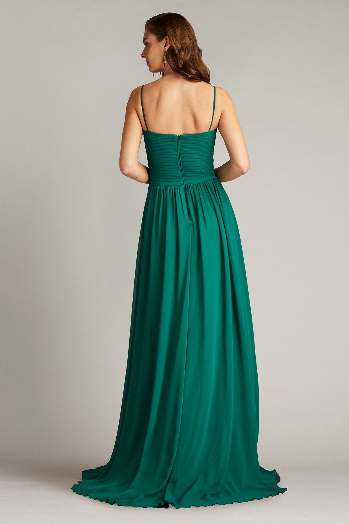 Tadashi Shoji CGV24856L Long Pleated Formal Prom Dress