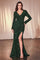 Formal Dresses Long Sleeve Formal Sequin Fitted Evening Dress Emerald
