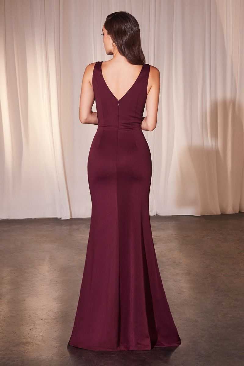 LaDivine CH377 Fitted Long Formal Ruffled Evening Dress