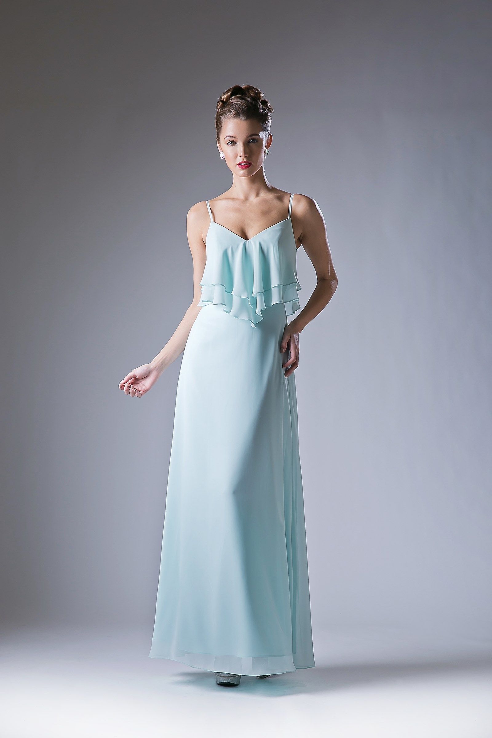 Prom Dresses Long Prom Ruffle Formal Dress Mint