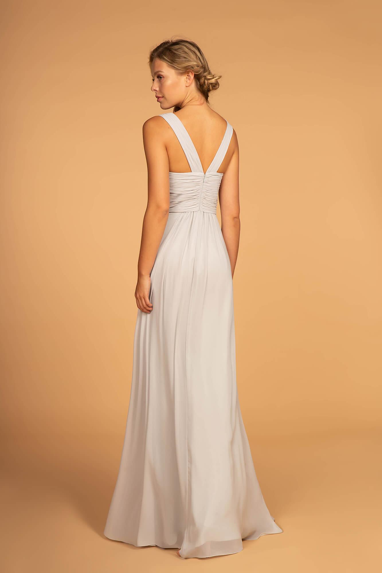 Chiffon Ruched Bridesmaid Long Formal Dress - The Dress Outlet Elizabeth K
