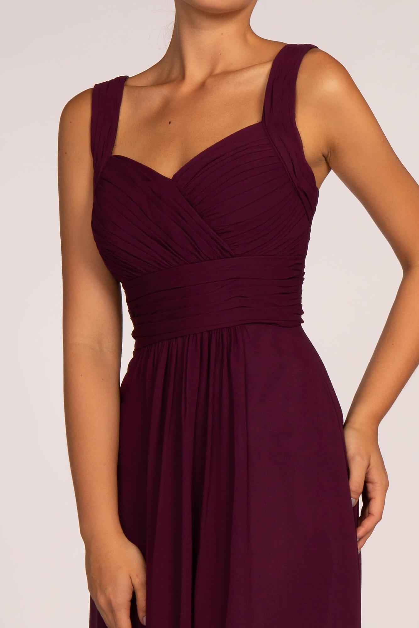 Chiffon Ruched Bridesmaid Long Formal Dress - The Dress Outlet Elizabeth K