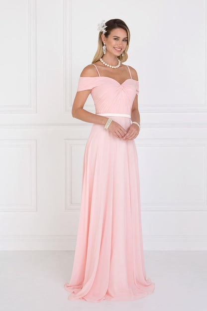 Chiffon Sweetheart Bridesmaid Long Formal Dress - The Dress Outlet Elizabeth K